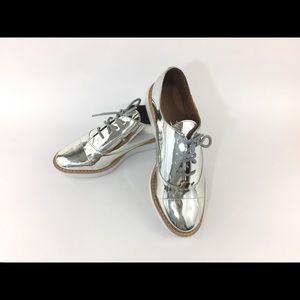 Vizzano Metallic Silver Oxford Shoes size 8